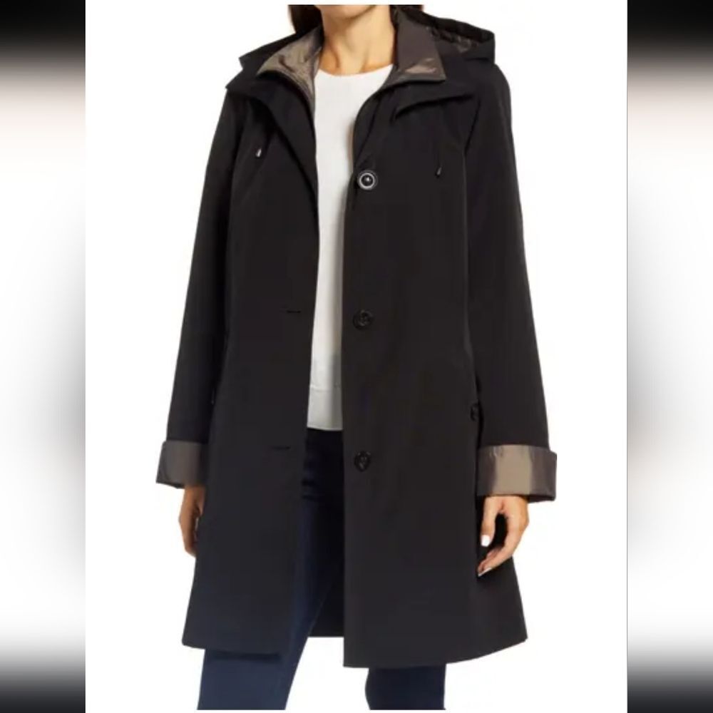 Gallery Women's Rain Black Coat Size 1X